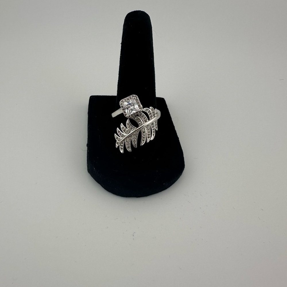 Silver Diamond Halo Ring - Picture 4 of 6